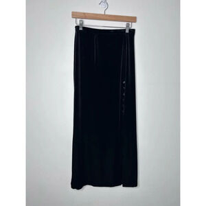 Vintage Another Thyme Black Velvet Maxi Skirt Women Small Witchy Emo Whimsigoth